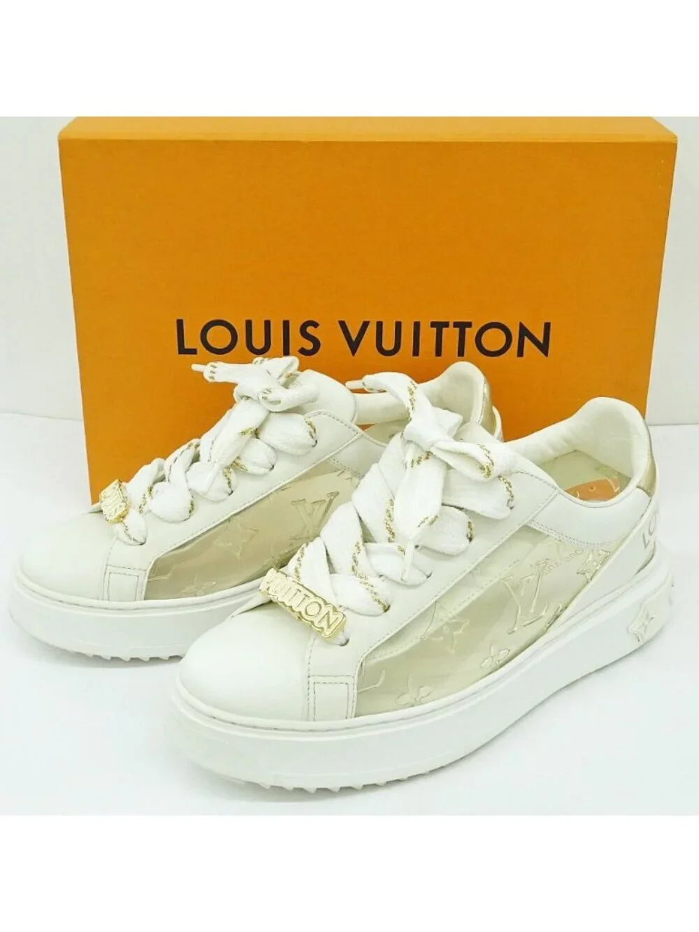 Louis Vuitton Time Out Sneakers White Leather 36.5